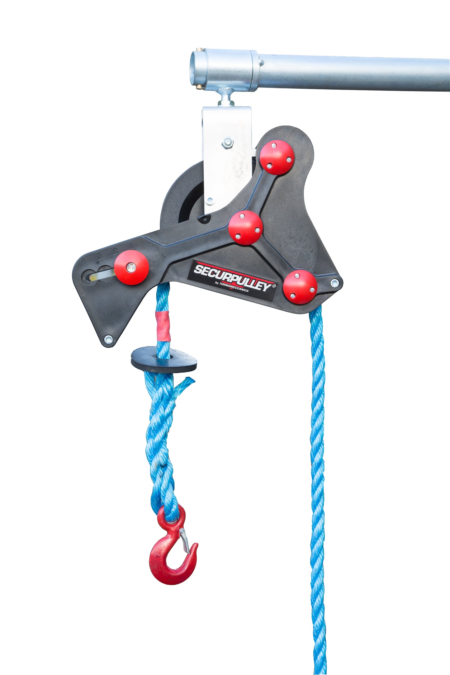 Securpulley Gin Wheel with Straight Arm & Polypropylene Rope | Securpulley